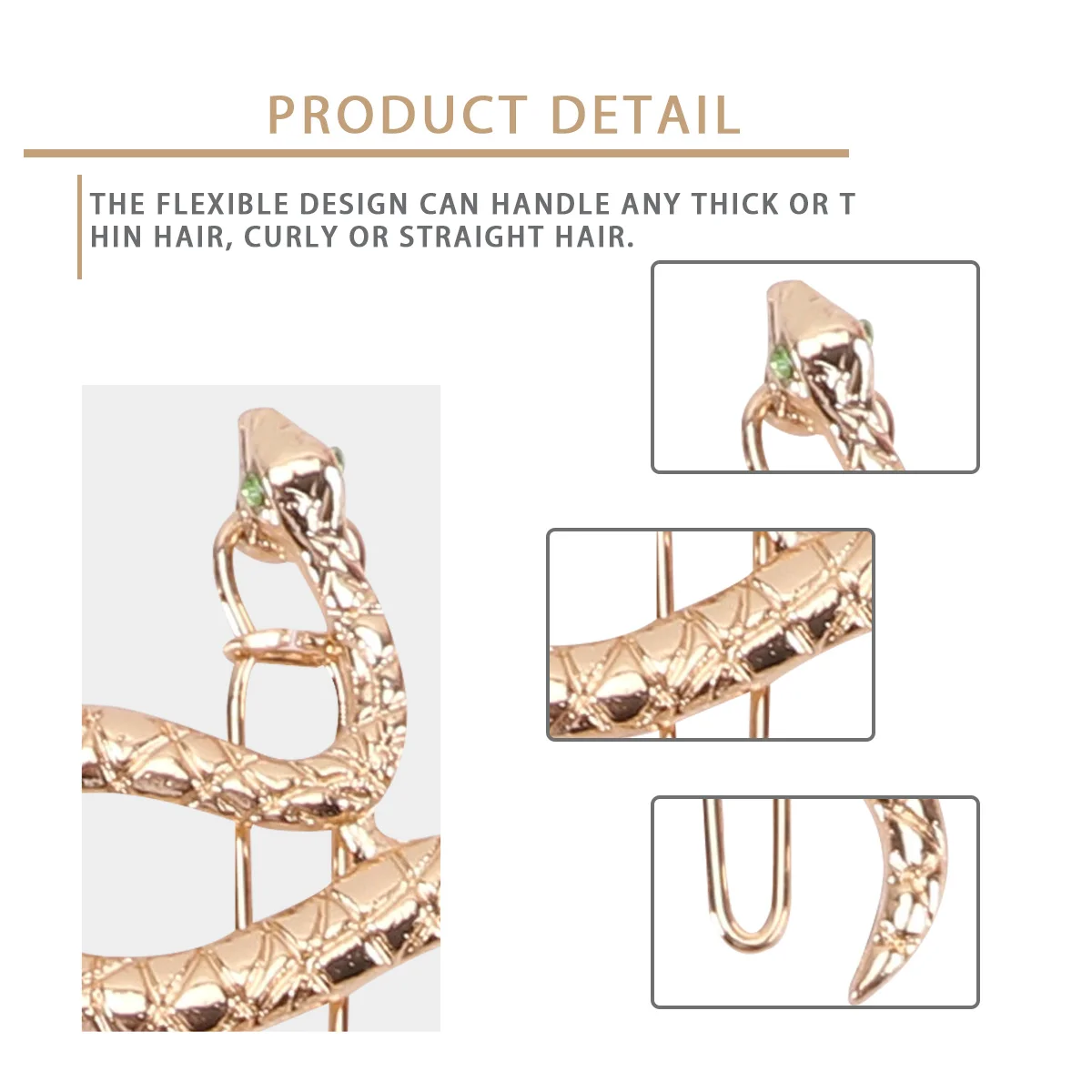 6pcs Alloy Hair Clips Shape Snake Design Non Slip Metal Hairpins For Women Vintage Party Wedding Daily Wear Decorative
6pcs Alloy Hair Clips Shape Snake Design Non Slip Metal Hairpins For Women Vintage Party Wedding Daily Wear Decorative