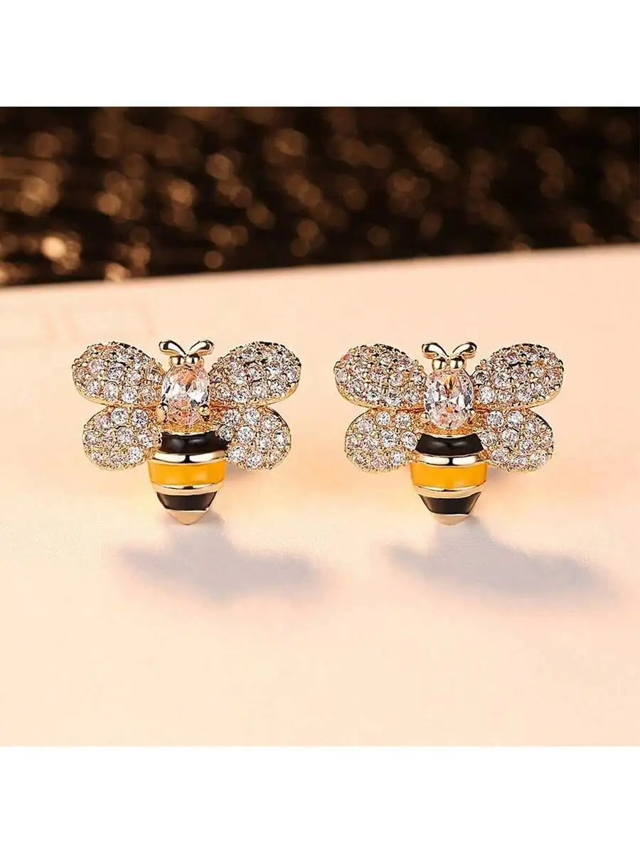 Stainless Steel Cubic Zirconia Bee Stud Earrings For Women Party Jewelry
Stainless Steel Cubic Zirconia Bee Stud Earrings For Women Party Jewelry