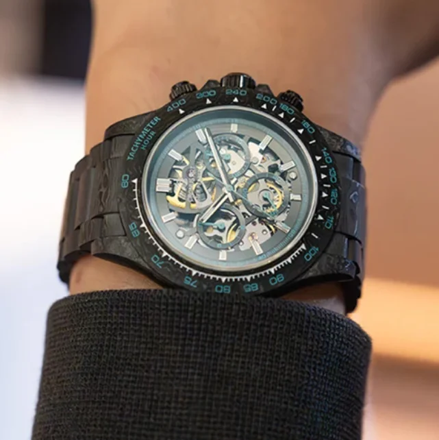 CRONUSART Men Chronograph Watch 42mm Automatic Mechanical Wristwatch Carbon Fiber Case & Strap Sapphire Luminous Skeleton Dial
CRONUSART Men Chronograph Watch 42mm Automatic Mechanical Wristwatch Carbon Fiber Case & Strap Sapphire Luminous Skeleton Dial