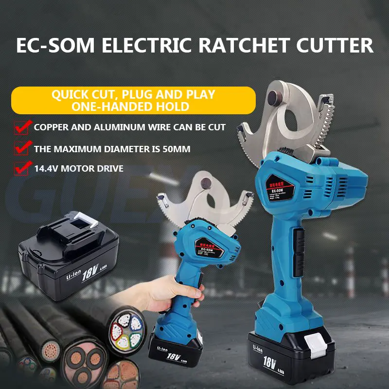 Electric Ratchet Scissors, Lightweight And Fast EC-50M Cable Scissors, Gear Type Electric Scissors,For Cutting Metal Wires
Electric Ratchet Scissors, Lightweight And Fast EC-50M Cable Scissors, Gear Type Electric Scissors,For Cutting Metal Wires