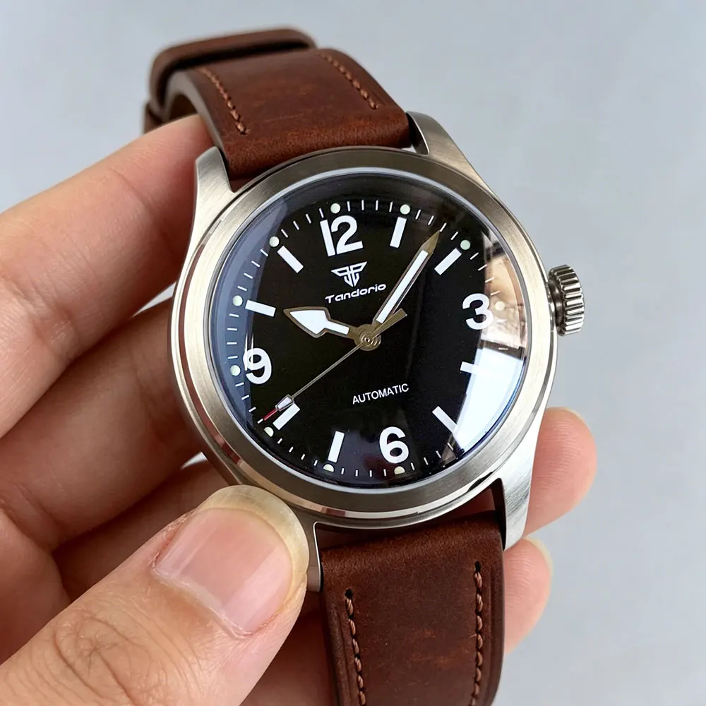 Tandorio 38mm Vintage Field Style Automatic Watch Luminous Sapphire Crystal 100M Waterproof NH35/Asia2824 Men's Leather Strap
Tandorio 38mm Vintage Field Style Automatic Watch Luminous Sapphire Crystal 100M Waterproof NH35/Asia2824 Men's Leather Strap
