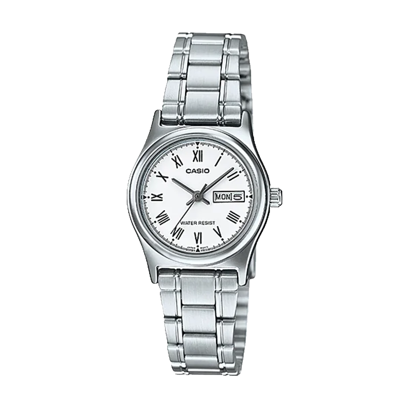CASIO LTP-V006D Quartz Watch for Women, Stainless Steel Bracelet, Dual Day & Date Calendar, 30M Waterproof, Elegant Daily & Offi
CASIO LTP-V006D Quartz Watch for Women, Stainless Steel Bracelet, Dual Day & Date Calendar, 30M Waterproof, Elegant Daily & Offi