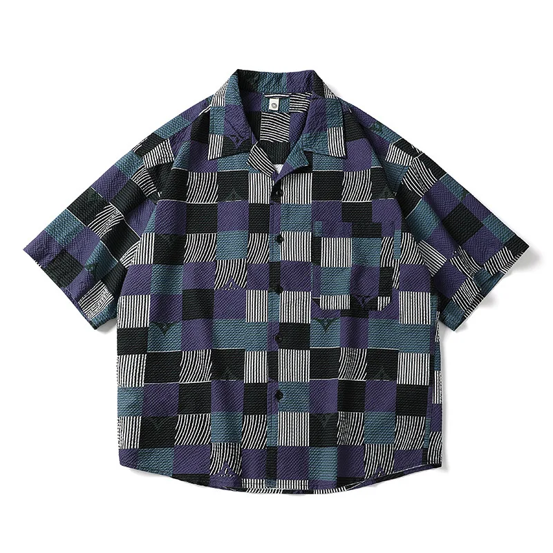 Hawaiian style Cuban collar short-sleeved shirt for men and women loose seersucker five-point sleeve floral shirt
Hawaiian style Cuban collar short-sleeved shirt for men and women loose seersucker five-point sleeve floral shirt