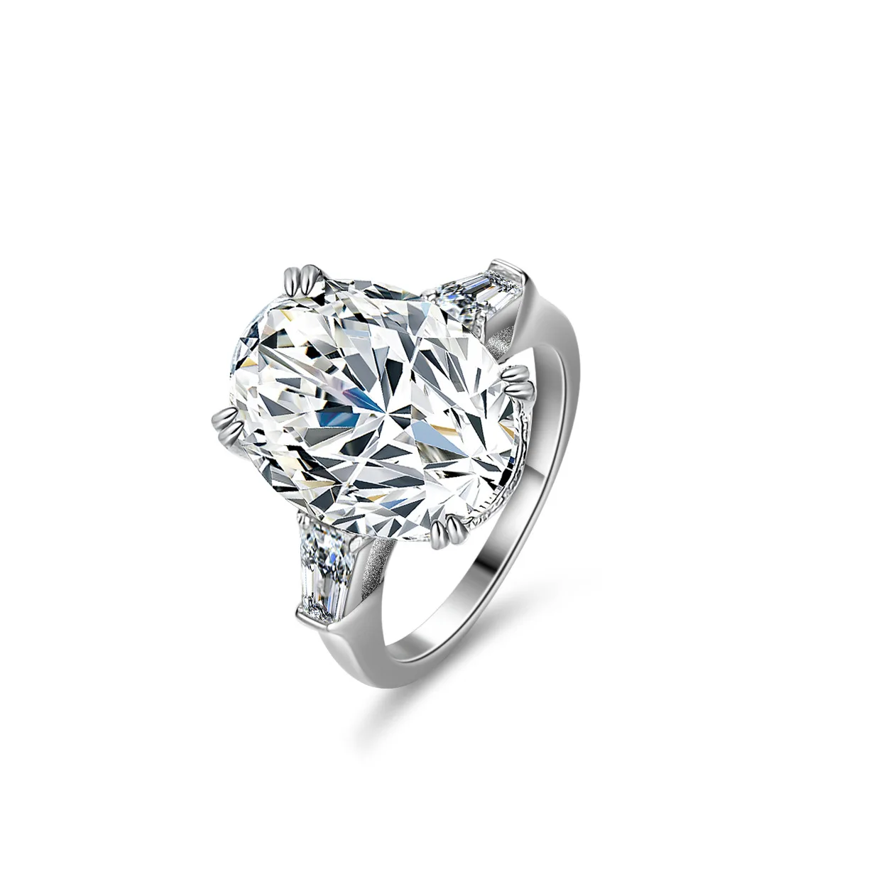 Stunning Women's Platinum Ring Inlaid with 8 - Carat Egg - shaped Dove Egg Moissanite - Exclusive Extra - shaped Luxury Inlay
Stunning Women's Platinum Ring Inlaid with 8 - Carat Egg - shaped Dove Egg Moissanite - Exclusive Extra - shaped Luxury Inlay