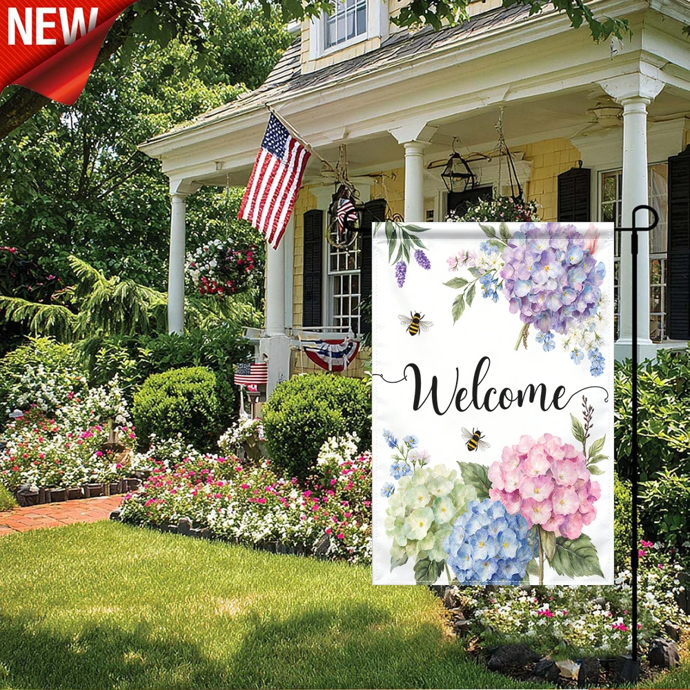 1PC, Welcome Hydrangea Garden Flag, Double Sided Spring Summer Floral Bee Yard Flag, Waterproof Outdoor Decorative Flag for Patio Lawn Porch Farmhouse, Seasonal Botanical Flower Welcome Flag for Outside Home Decor
1PC, Welcome Hydrangea Garden Flag, Double Sided Spring Summer Floral Bee Yard Flag, Waterproof Outdoor Decorative Flag for Patio Lawn Porch Farmhouse, Seasonal Botanical Flower Welcome Flag for Outside Home Decor