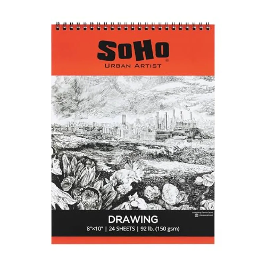 Softcover Drawing Pad - - 92 lb. 150gsm,Mixed Media Sketchbook, 24 Dual-Sided Sheets, Acid-Free, Wire-Bound, Micro-Perforated,
Softcover Drawing Pad - - 92 lb. 150gsm,Mixed Media Sketchbook, 24 Dual-Sided Sheets, Acid-Free, Wire-Bound, Micro-Perforated,