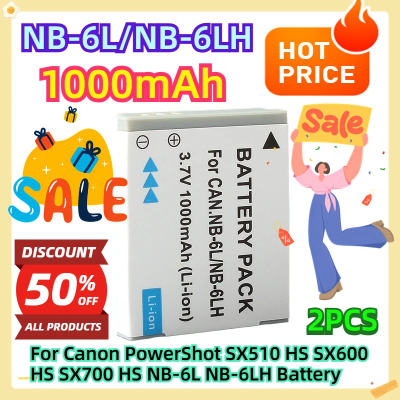 NB-6L 1000mAh 2pcs For Canon PowerShot SX510 HS SX600 HS SX700 HS NB-6L NB-6LH Battery
NB-6L 1000mAh 2pcs For Canon PowerShot SX510 HS SX600 HS SX700 HS NB-6L NB-6LH Battery