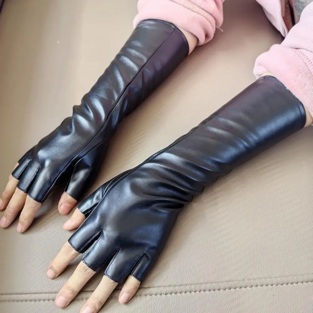 Женские зимние теплые длинные перчатки из овчины без пальцев, модные черные перчатки в стиле панк с половиной пальца, женские аксессуары для танцевальной вечеринки, подарки
Женские зимние теплые длинные перчатки из овчины без пальцев, модные черные перчатки в стиле панк с половиной пальца, женские аксессуары для танцевальной вечеринки, подарки