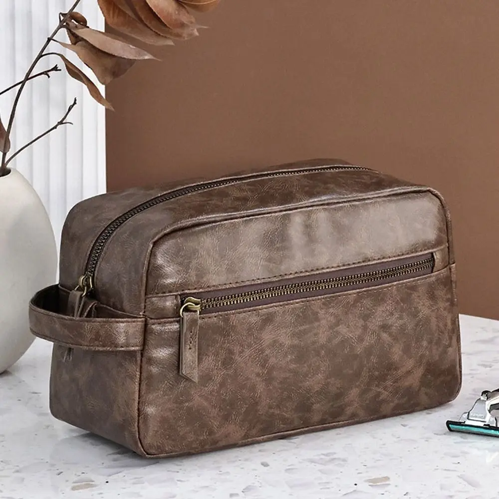 Multi Pocket Men Leather Wash Bag Zipper Handheld Cosmetic Storage Bag Waterproof Large Capacity Makeup Pouch Business Trips
Multi Pocket Men Leather Wash Bag Zipper Handheld Cosmetic Storage Bag Waterproof Large Capacity Makeup Pouch Business Trips