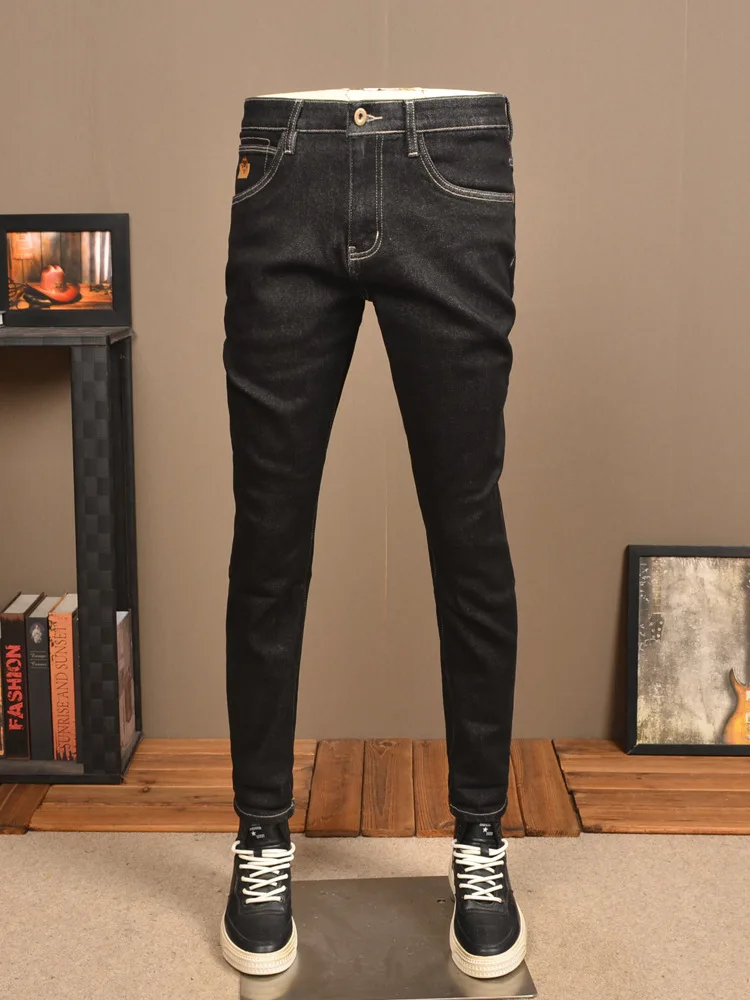 Winter Black Plus Velvet Jeans Men'S Retro Classic Simple High Elastic Slim Fit Feet Korean Fashion Casual Men'S Trousers
Winter Black Plus Velvet Jeans Men'S Retro Classic Simple High Elastic Slim Fit Feet Korean Fashion Casual Men'S Trousers