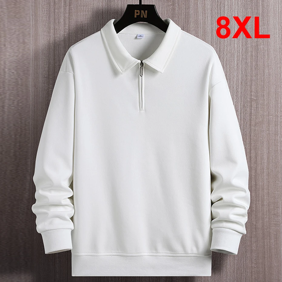 Half Zip Sweatshirt Men Plus Size 8XL Sweatshirts Solid Color Spring Autumn Tracksuit Men Big Size 8XL Pullover White Black
Half Zip Sweatshirt Men Plus Size 8XL Sweatshirts Solid Color Spring Autumn Tracksuit Men Big Size 8XL Pullover White Black