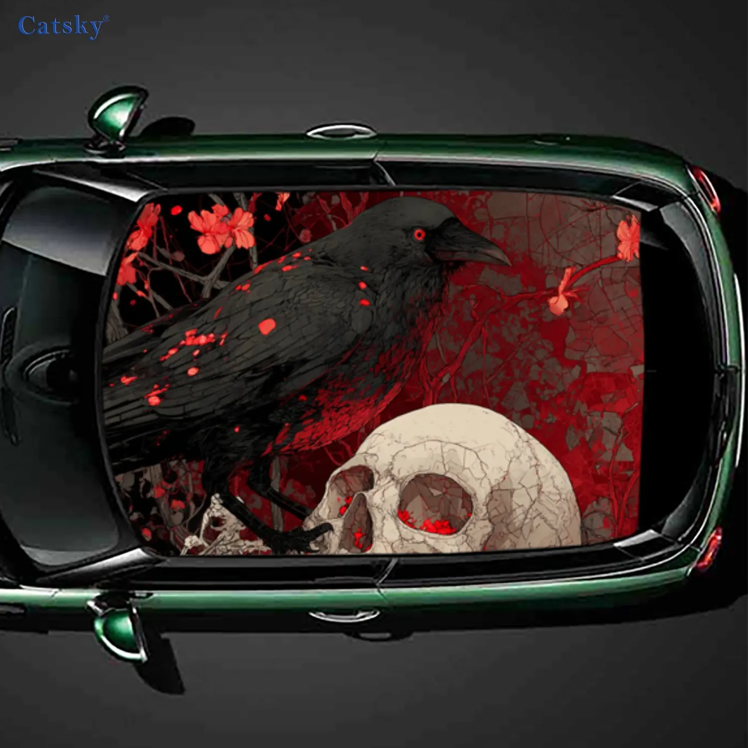 Наклейка на крышу автомобиля Dark Raven Skull Thrill, самоклеящаяся водонепроницаемая виниловая наклейка из ПВХ для автомобиля, защитные наклейки для украшения автомобиля, легкие
Наклейка на крышу автомобиля Dark Raven Skull Thrill, самоклеящаяся водонепроницаемая виниловая наклейка из ПВХ для автомобиля, защитные наклейки для украшения автомобиля, легкие