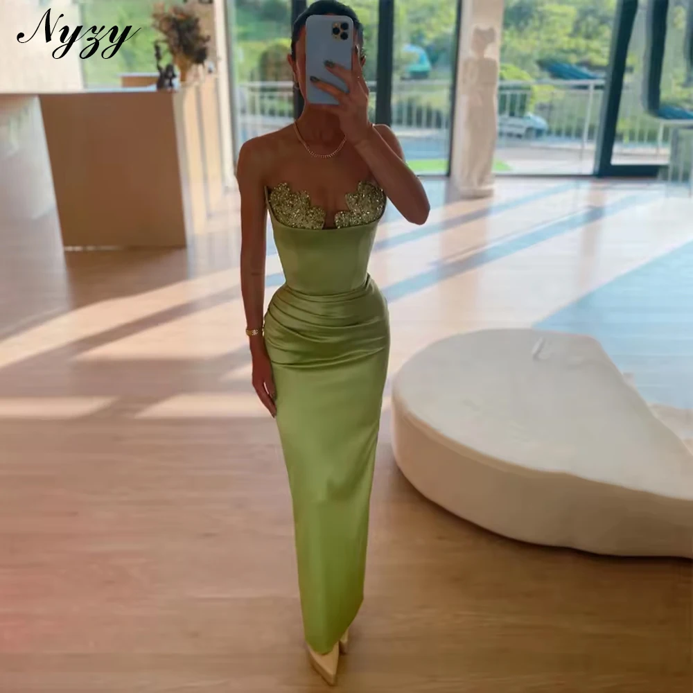 NYZY E601 Simple Elegant Mermaid Evening Dresses with Crystals Stones 2025 Satin Party Prom Gowns Customized
NYZY E601 Simple Elegant Mermaid Evening Dresses with Crystals Stones 2025 Satin Party Prom Gowns Customized