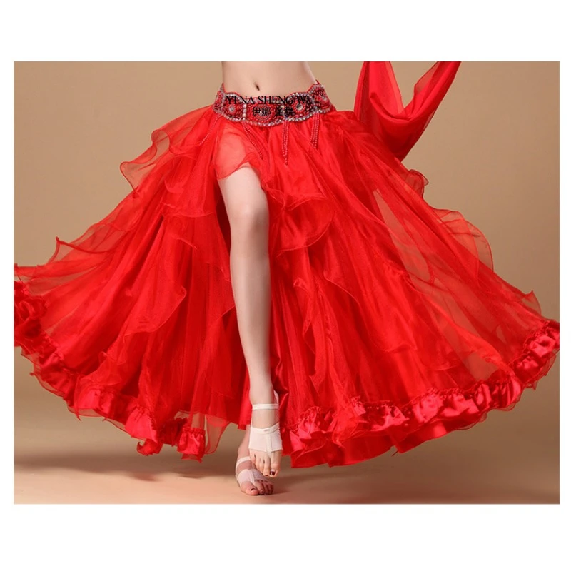 Belly Dance Skirt Chiffon Curled Leaf Skirt Gauze Skirt High Slit Skirt For Adult Women Stage Performance Practice Costume
Belly Dance Skirt Chiffon Curled Leaf Skirt Gauze Skirt High Slit Skirt For Adult Women Stage Performance Practice Costume