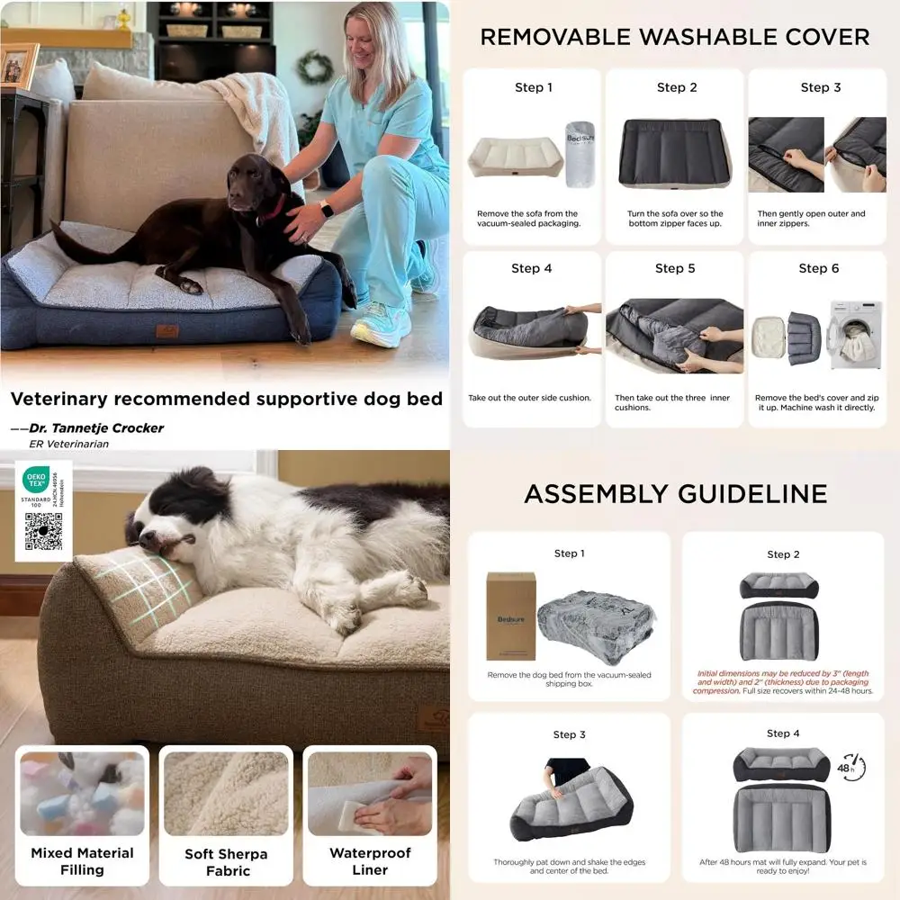 Large Orthopedic Dog Bed - Extra Thick & Waterproof, Plush Sherpa Cover, Nonskid, Brown, 38
Large Orthopedic Dog Bed - Extra Thick & Waterproof, Plush Sherpa Cover, Nonskid, Brown, 38