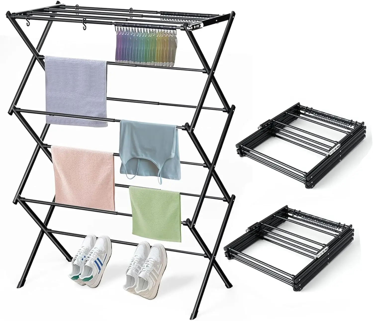 Foldable Drying Rack for Laundry, 2-Pack Rust-Resistant Clothes Dryer with Space-Saving Design
Foldable Drying Rack for Laundry, 2-Pack Rust-Resistant Clothes Dryer with Space-Saving Design