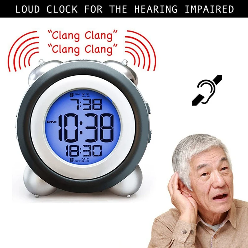 A47U Digital Alarm Clock,Time Date Display Twin Bell Very Loud for Heavy Sleepers Dual Alarm Blue Backlight for Teens
A47U Digital Alarm Clock,Time Date Display Twin Bell Very Loud for Heavy Sleepers Dual Alarm Blue Backlight for Teens