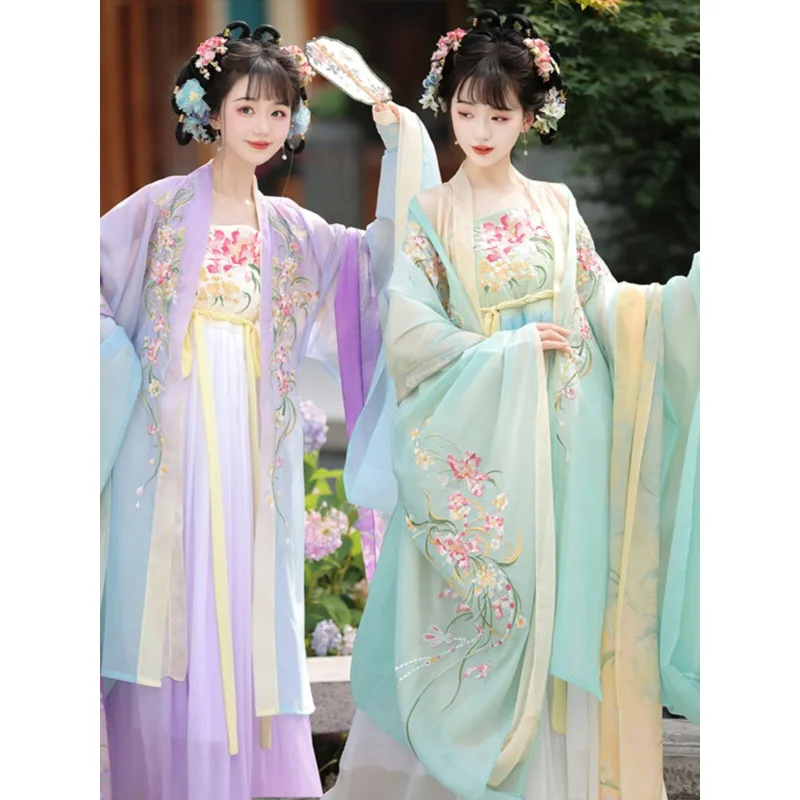 Original Improved Tang Style Hanfu Heavy Floral Embroidery Hezi Skirt Ethereal Outfit For Daily Travel Photoshoot
Original Improved Tang Style Hanfu Heavy Floral Embroidery Hezi Skirt Ethereal Outfit For Daily Travel Photoshoot