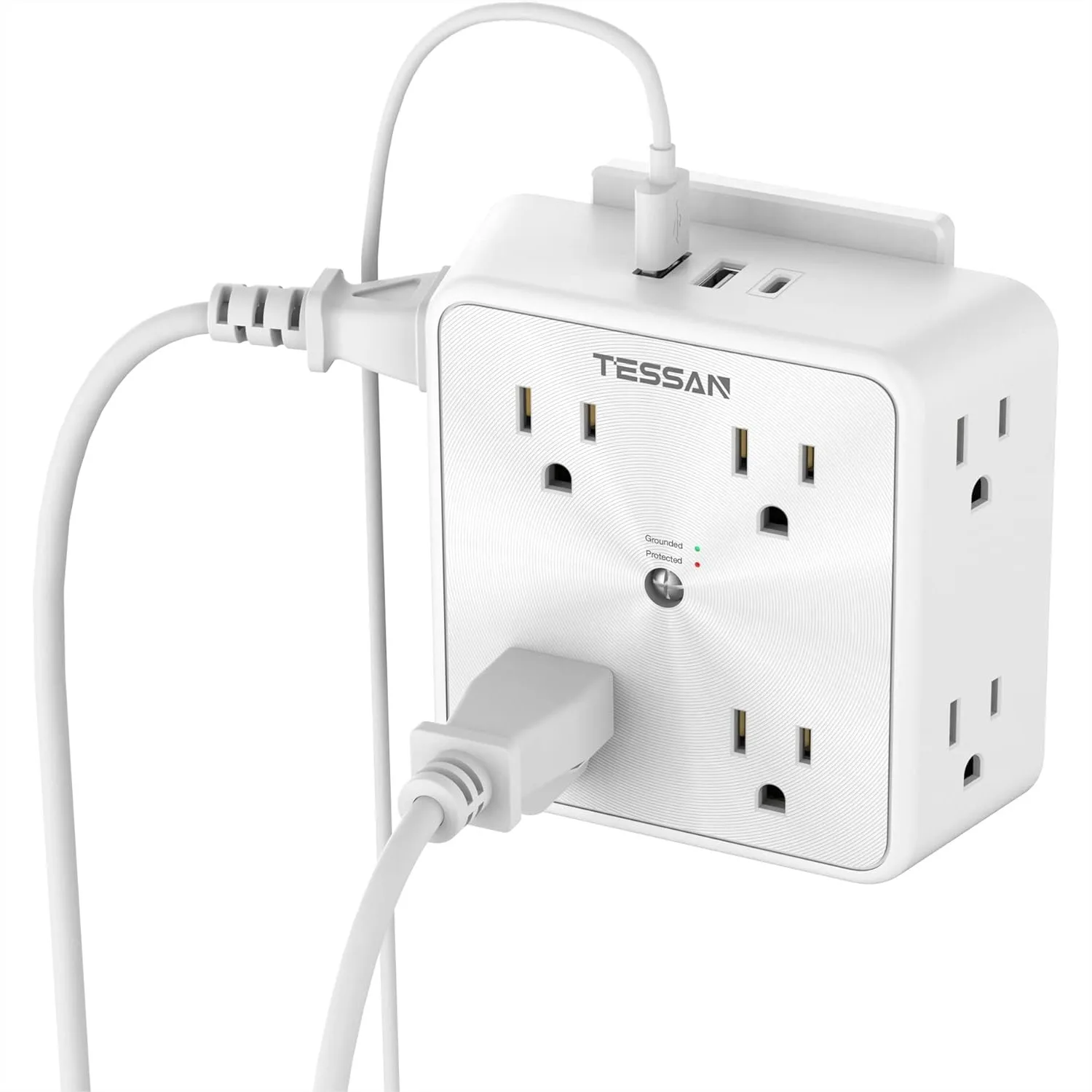 Surge Protector 8 Outlet Extender, TESSAN Multi Plug Splitter with 3 USB Wall Charger (1 USB C), 1700J Power Strip for Home
Surge Protector 8 Outlet Extender, TESSAN Multi Plug Splitter with 3 USB Wall Charger (1 USB C), 1700J Power Strip for Home