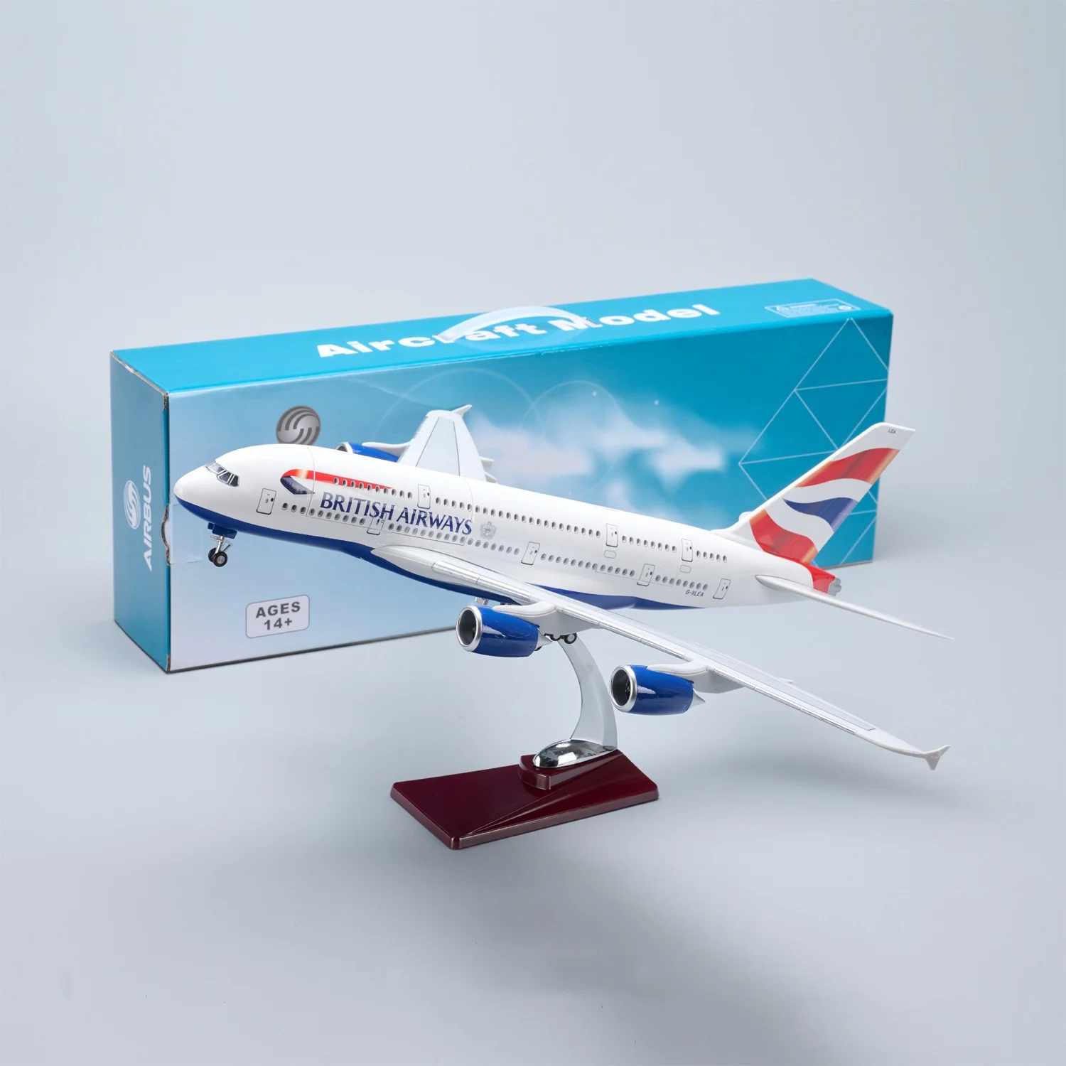 A380 British Airways 47cm Airplane Model Resin Diecast 1/160 Scale Aircraft Toy Opened Cabin Door With Lights Birthday Souvenir
A380 British Airways 47cm Airplane Model Resin Diecast 1/160 Scale Aircraft Toy Opened Cabin Door With Lights Birthday Souvenir