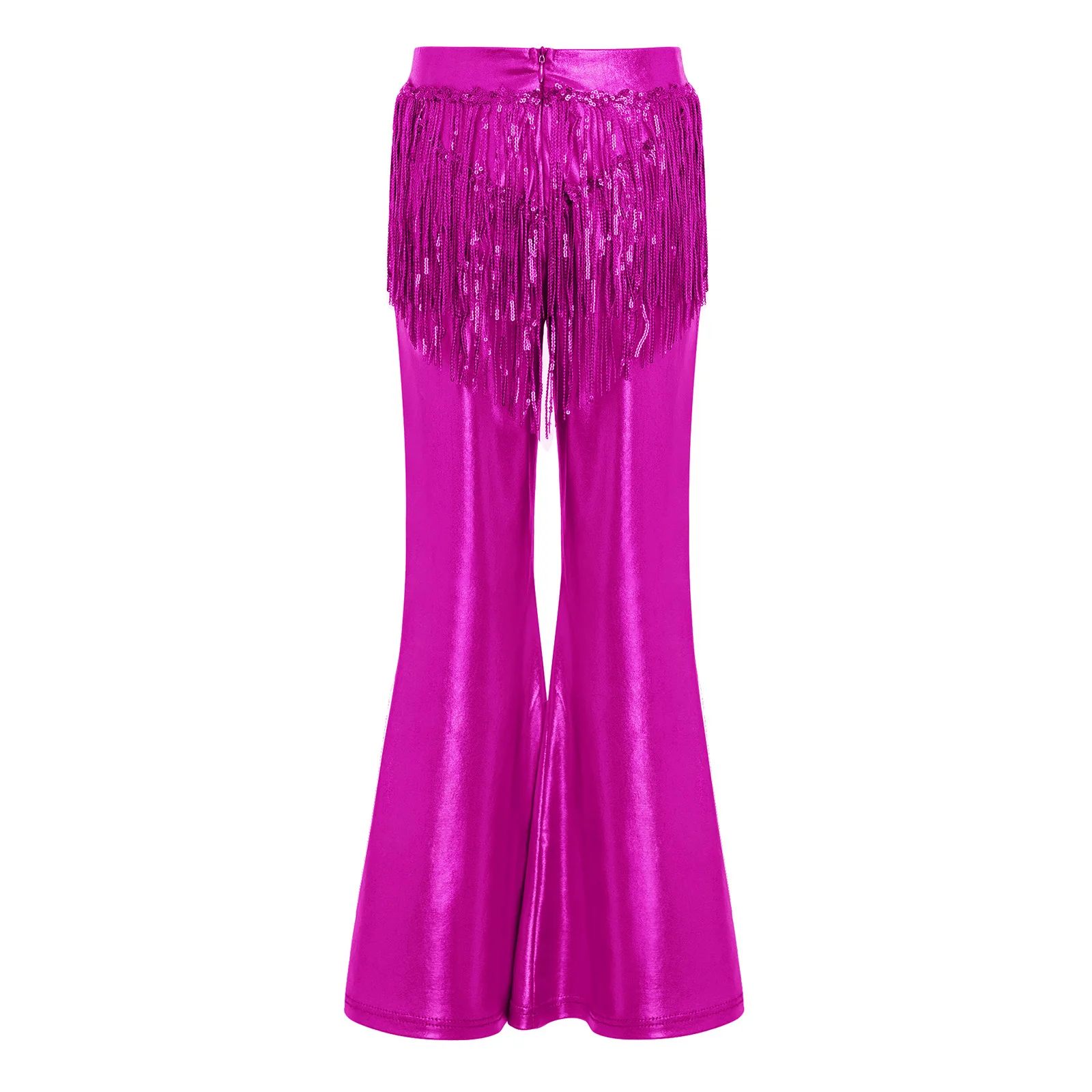 Kids Girls 70s Disco Metallic Jazz Flared Pants Tango Latin Dancewear Sparkly Sequin Tassels Performance Bell-Bottom Trousers
Kids Girls 70s Disco Metallic Jazz Flared Pants Tango Latin Dancewear Sparkly Sequin Tassels Performance Bell-Bottom Trousers