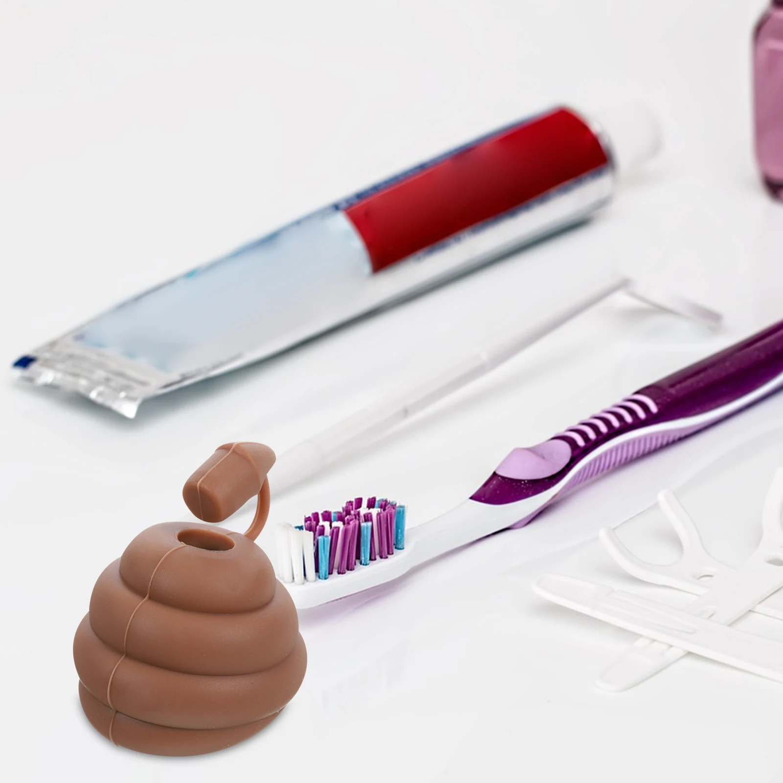 Silicone Poop Shaped Toothpaste Dispenser Cap Self Sealing Dust Proof Toothpaste Cover Tool Squeezer Bathroom Supplies
Silicone Poop Shaped Toothpaste Dispenser Cap Self Sealing Dust Proof Toothpaste Cover Tool Squeezer Bathroom Supplies