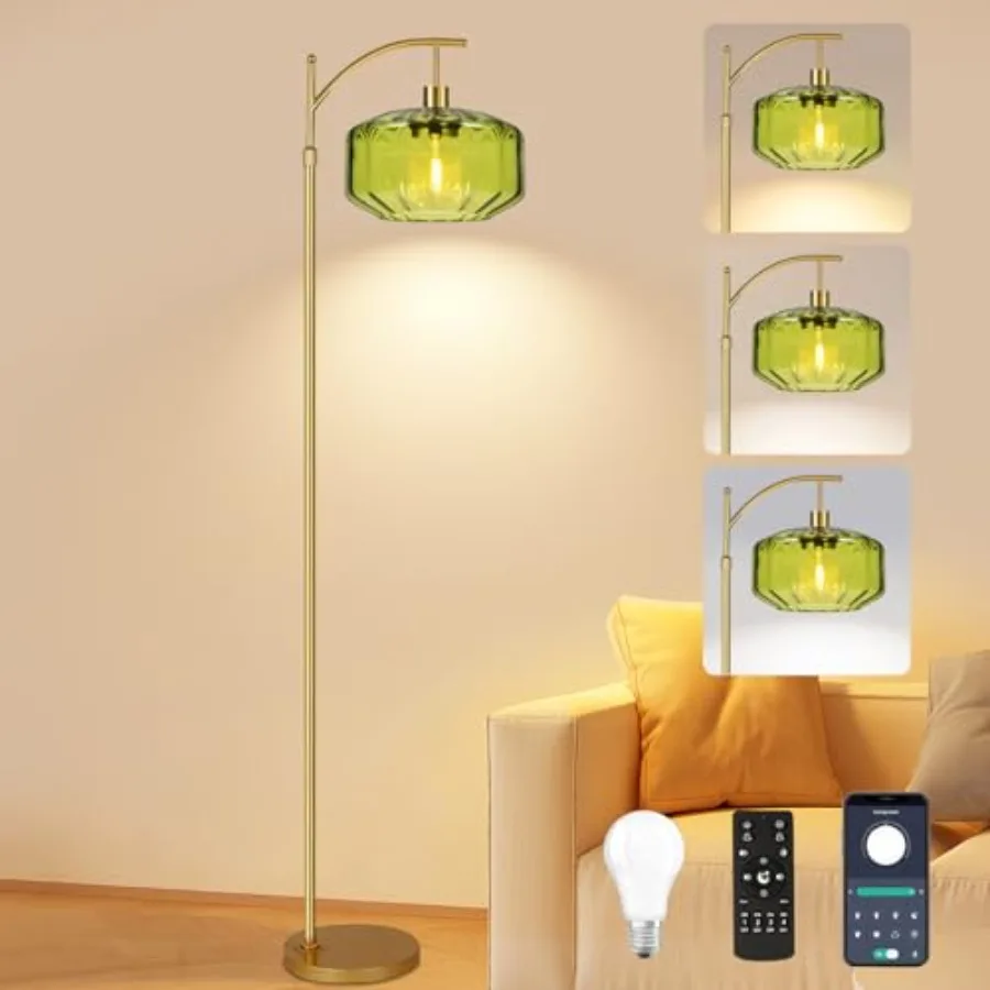 Gold Floor Lamps for Living Room BedroomGlass Floor Lamp with Remote Control and Green Lampshade Arc Dimmable Floor Lamp Mid Ce
Gold Floor Lamps for Living Room BedroomGlass Floor Lamp with Remote Control and Green Lampshade Arc Dimmable Floor Lamp Mid Ce