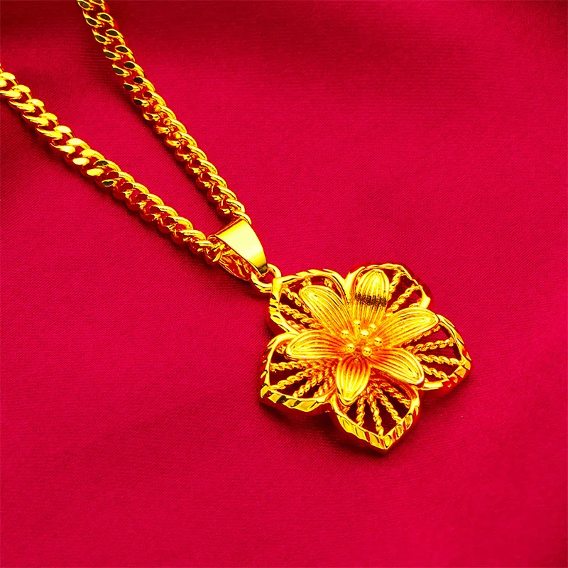 Hollow Pentagonal Flower Necklace Women's 24K Gold AU999 - Pent flower hollow shape, soft texture, elegant style, for daily
Hollow Pentagonal Flower Necklace Women's 24K Gold AU999 - Pent flower hollow shape, soft texture, elegant style, for daily