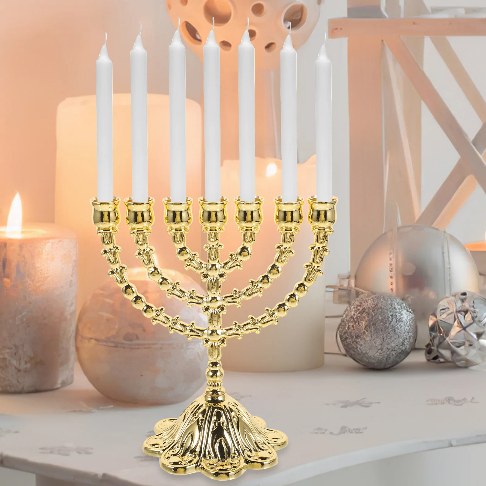 Menorah Holder Vintage Metal Hanukkah Branch Stand Jewish Candelabra Gold Desktop Ornament Religious Decor Jerusalem Gift
Menorah Holder Vintage Metal Hanukkah Branch Stand Jewish Candelabra Gold Desktop Ornament Religious Decor Jerusalem Gift