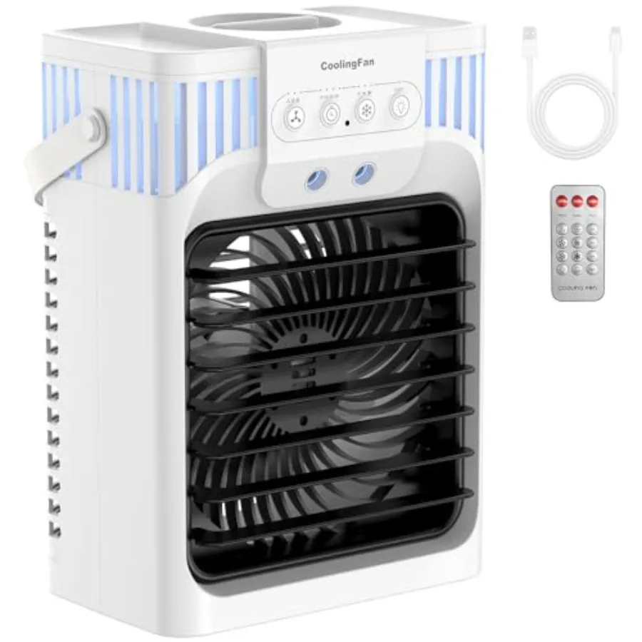 Portable Air Conditioners with Remote for Bedroom, 4-IN-1 Personal Evaporative Air Cooler with 3 Speeds and 3 Mist, 7-Color Nig
Portable Air Conditioners with Remote for Bedroom, 4-IN-1 Personal Evaporative Air Cooler with 3 Speeds and 3 Mist, 7-Color Nig