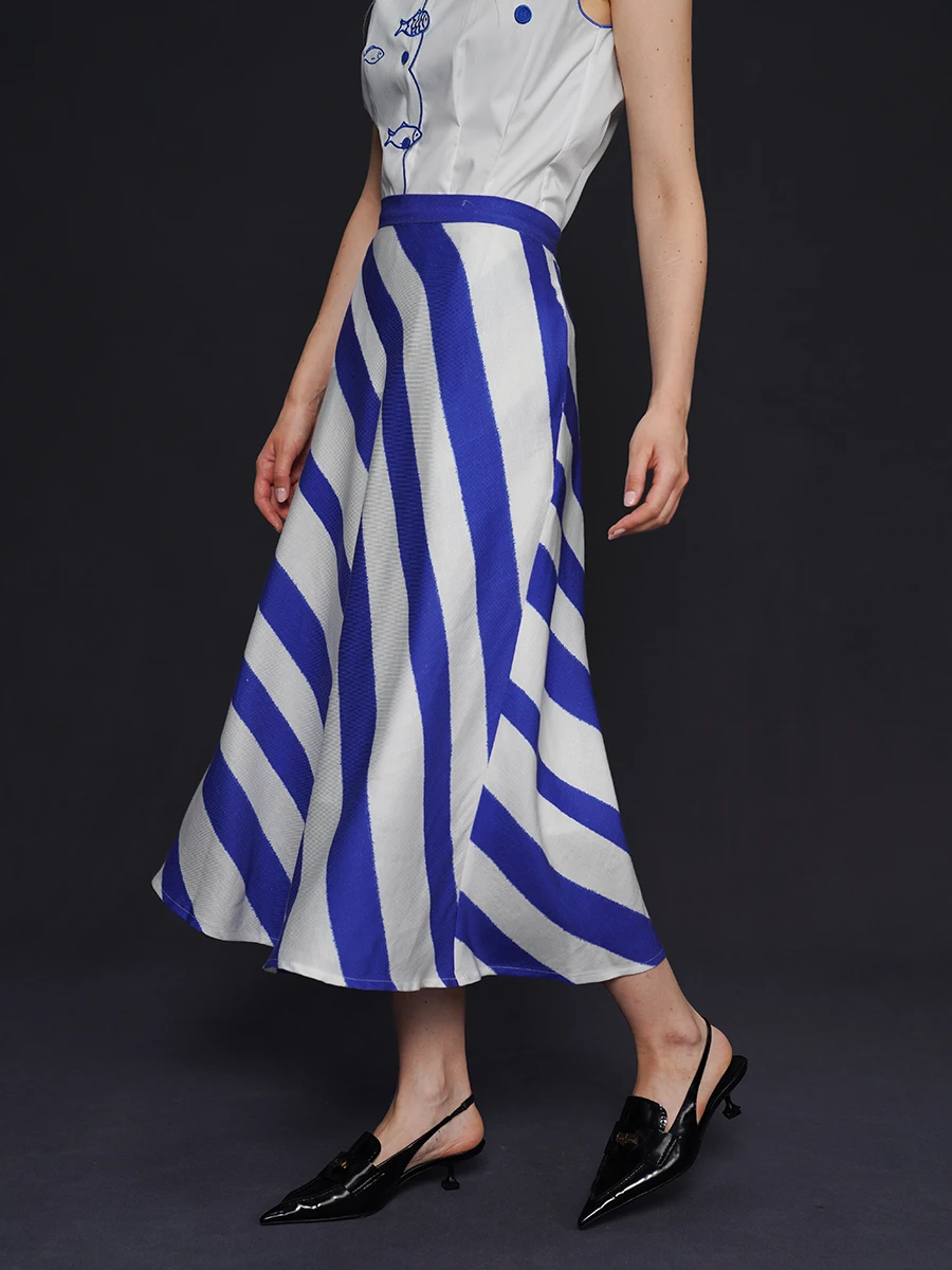 Gom Original Vintage White Stripes Long Skirt Textured Dra f-length Summer Women's Ele High Waist A-li...
Gom Original Vintage White Stripes Long Skirt Textured Dra f-length Summer Women's Ele High Waist A-li...