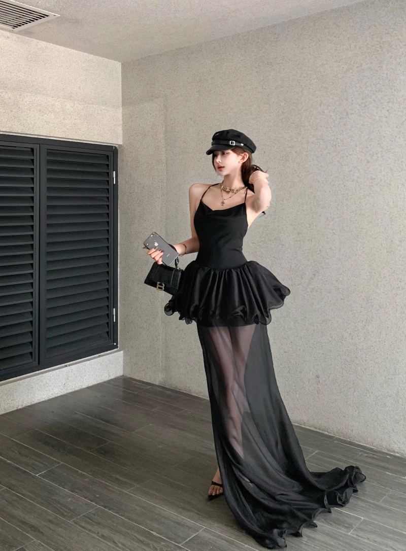 Coigarsam Women Long Dress Office Lady Solid Spaghetti Strap Strapless Voile Dresses
Coigarsam Women Long Dress Office Lady Solid Spaghetti Strap Strapless Voile Dresses