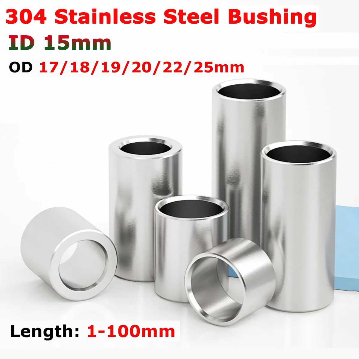 Inner Dia 15mm 304 Stainless Steel Bushing Washer Round Hollow no thread Standoff Spacer Sleeve OD 17/18/19/20/22/25mm L=1-100mm
Inner Dia 15mm 304 Stainless Steel Bushing Washer Round Hollow no thread Standoff Spacer Sleeve OD 17/18/19/20/22/25mm L=1-100mm