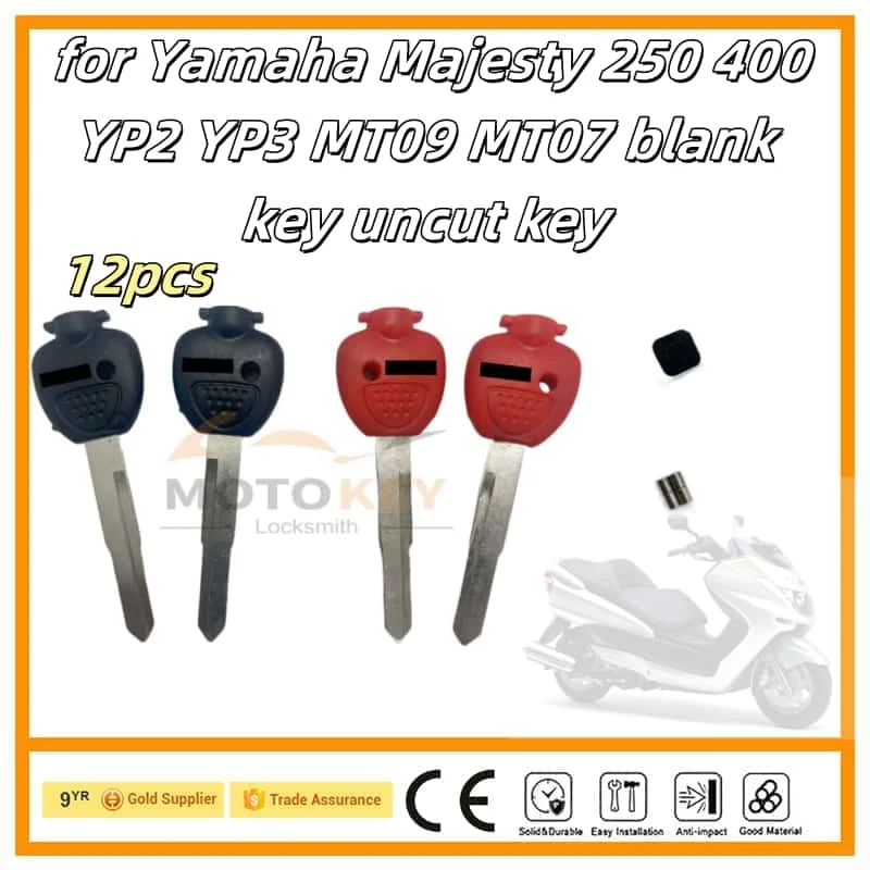 12pcs Blank Key Motorcycle Replace Uncut Keys For YAMAHA Majesty 250 Majesty 400 yp2 yp3 mt09 mt07 Motorcycle Key with magnet
12pcs Blank Key Motorcycle Replace Uncut Keys For YAMAHA Majesty 250 Majesty 400 yp2 yp3 mt09 mt07 Motorcycle Key with magnet