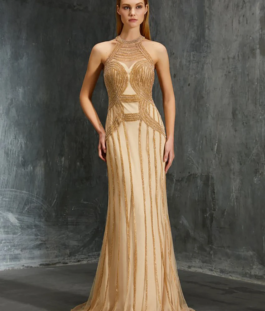 Customized Sexy Organza Mermaid Sequined Beading Evening Dress High Quality Sleeveless Halter Floor Length Celebrity Gowns 
Customized Sexy Organza Mermaid Sequined Beading Evening Dress High Quality Sleeveless Halter Floor Length Celebrity Gowns