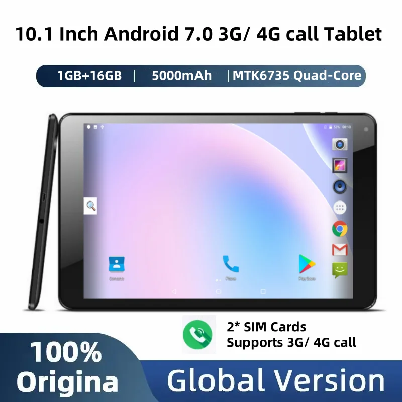 H16Q9 10.1" Android 7.0 Tablets PC MTK6735 Quad-Core 1GB RAM 16GB ROM Dual Sim Card Supports 3G/ 4G Call 1280 x 800 IPS
H16Q9 10.1" Android 7.0 Tablets PC MTK6735 Quad-Core 1GB RAM 16GB ROM Dual Sim Card Supports 3G/ 4G Call 1280 x 800 IPS