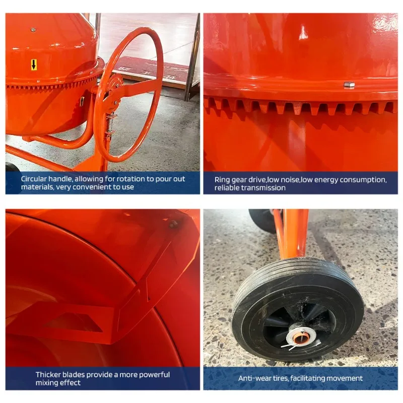180L Electric Cement Mixer Portable Mini Concrete Mixing Drum Machine for Construction
180L Electric Cement Mixer Portable Mini Concrete Mixing Drum Machine for Construction