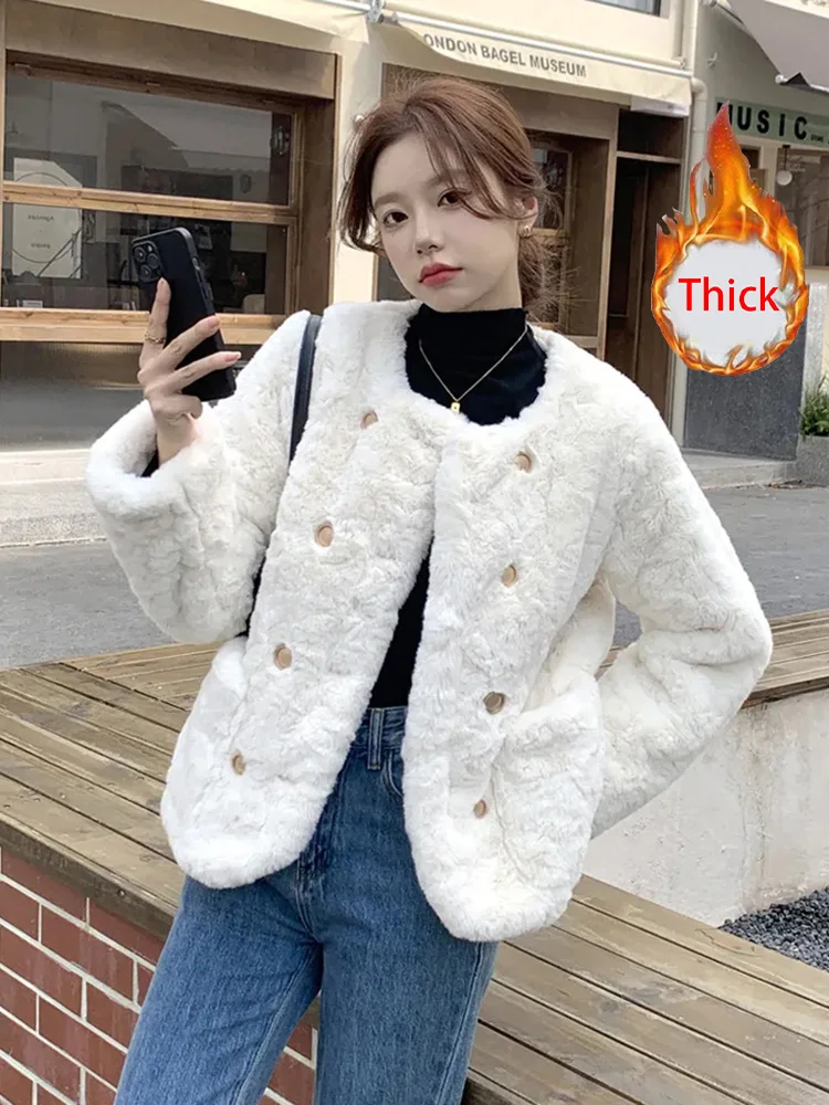 Faux Lamb Women Sweet Coat Winter Warm Long Sleeve Cute Jacket Korean Casual Vintage Female O Neck Elegant White Outwear Tops
Faux Lamb Women Sweet Coat Winter Warm Long Sleeve Cute Jacket Korean Casual Vintage Female O Neck Elegant White Outwear Tops