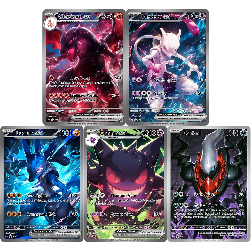 PKM Card Scarlet & Violet Series Charizard Lucario Mewtwo Pokemon Custom Card Collectible Anime Game Cards with Foil Texture
PKM Card Scarlet & Violet Series Charizard Lucario Mewtwo Pokemon Custom Card Collectible Anime Game Cards with Foil Texture