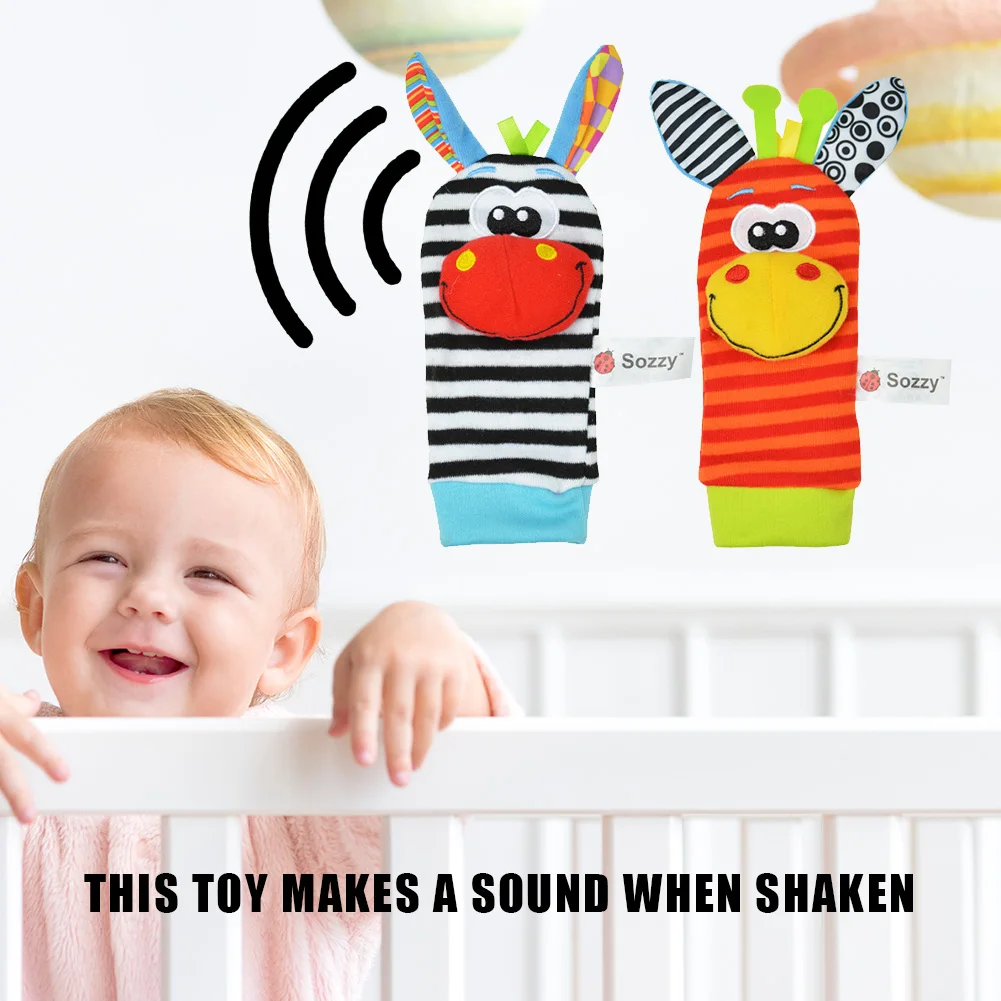 Милые носочки-погремушки с мультяшным ремешком на запястье, регулируемые, для развития мозга, для детей 0-12 месяцев
Милые носочки-погремушки с мультяшным ремешком на запястье, регулируемые, для развития мозга, для детей 0-12 месяцев