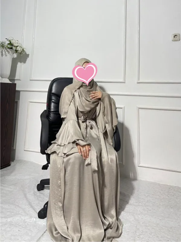 2 Piece Matching Set Women Turkey Satin Abaya Muslim Dress Dubai Eid Ramadan Fashion Outfit Plain Kimono Open Abaya Maxi Dress
2 Piece Matching Set Women Turkey Satin Abaya Muslim Dress Dubai Eid Ramadan Fashion Outfit Plain Kimono Open Abaya Maxi Dress