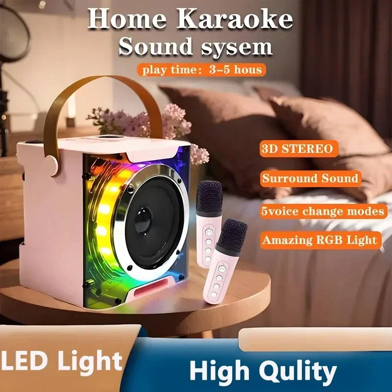 Karaoke Machine with 2 Wireless Microphones Portable Bluetooth 5.0 Speaker Light
Karaoke Machine with 2 Wireless Microphones Portable Bluetooth 5.0 Speaker Light
