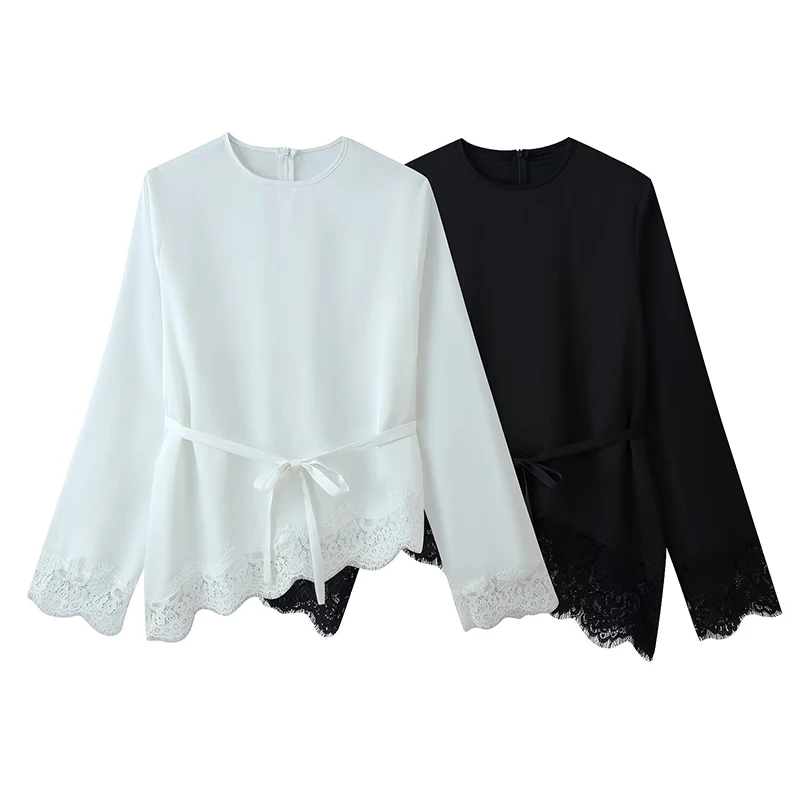 2026 Elegant Lace Patchwork Blouse Women O Neck Long Sleeve Shirt Irregular Hem Loose Casual Office Lady Tops Blusas
2026 Elegant Lace Patchwork Blouse Women O Neck Long Sleeve Shirt Irregular Hem Loose Casual Office Lady Tops Blusas
