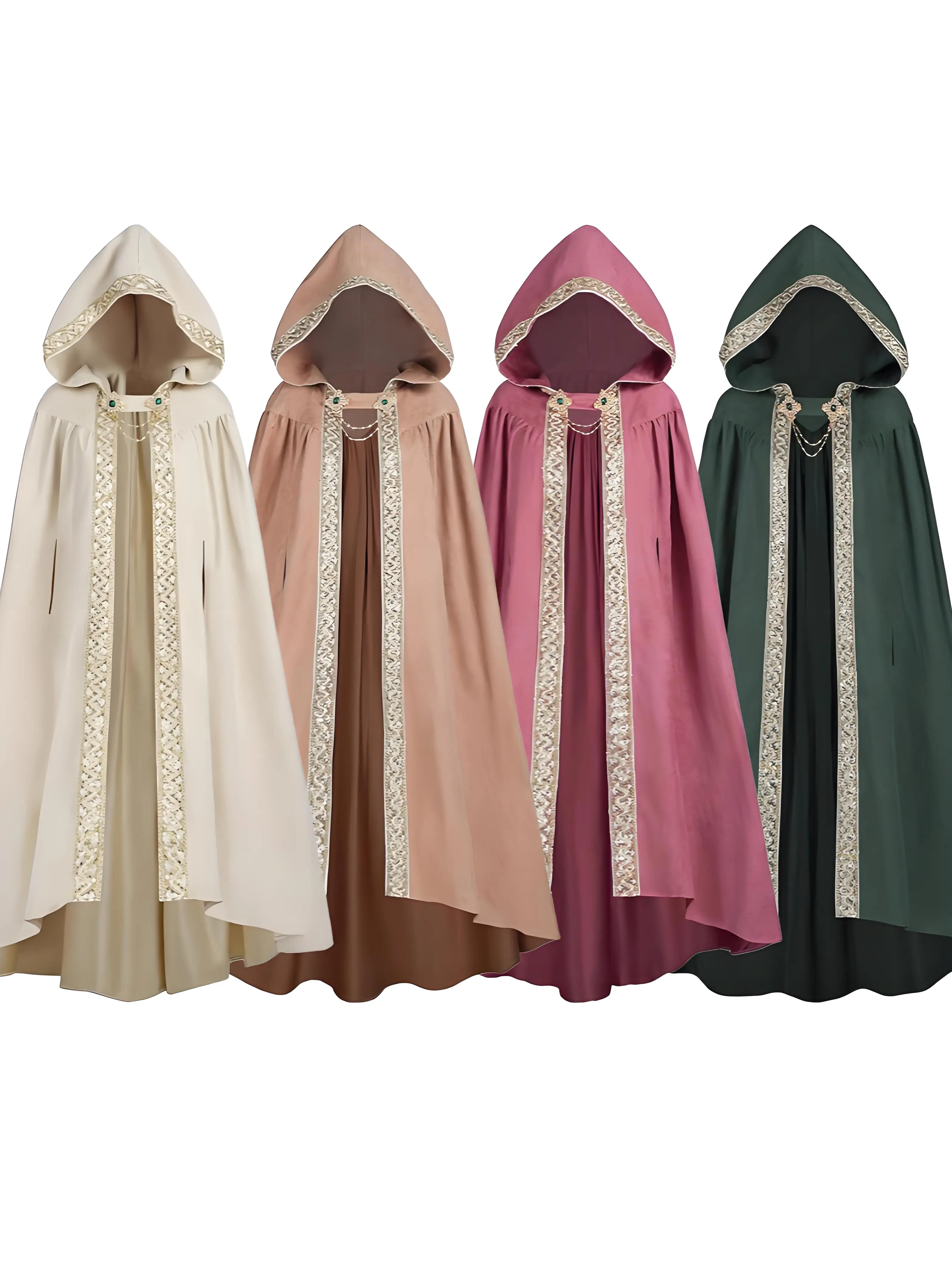 Medieval Vintage Cloak Adult Ribbon Trimmed Hooded Tie Cape Halloween Wizard Cape Viking Robe Gown Party Cosplay Costume
Medieval Vintage Cloak Adult Ribbon Trimmed Hooded Tie Cape Halloween Wizard Cape Viking Robe Gown Party Cosplay Costume