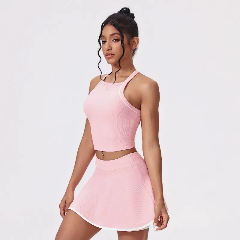 2 Pcs Women's Yoga Set Outdoor Running Gym 2-piece Set Sports Vest Fitness Short-skirt Set Slim Fit Beautiful Back Tracksuit
2 Pcs Women's Yoga Set Outdoor Running Gym 2-piece Set Sports Vest Fitness Short-skirt Set Slim Fit Beautiful Back Tracksuit