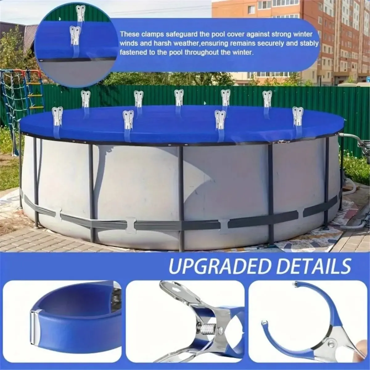 618 Mega Sale 12pcs Stainless Steel Pool Cover Clips with Blue Plastic Handle - for Ground Pool Safety Covers and Photography
618 Mega Sale 12pcs Stainless Steel Pool Cover Clips with Blue Plastic Handle - for Ground Pool Safety Covers and Photography