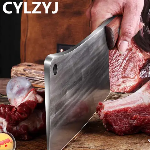 3mm Thickened Stainless Steel Knife Cleaver Knife Kitchen Forged Knife Chef Sharp Bone Powerful Cleaver Chopper Butcher Knife