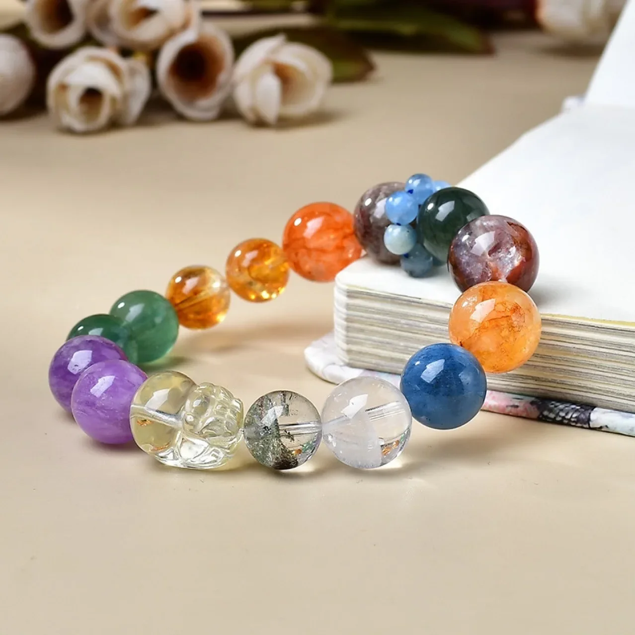 Natural Green Hair Crystal Red Glue Flower Citrine Pixiu Bracelet Light Luxury Fashion Women's Lucky Bracelet
Natural Green Hair Crystal Red Glue Flower Citrine Pixiu Bracelet Light Luxury Fashion Women's Lucky Bracelet