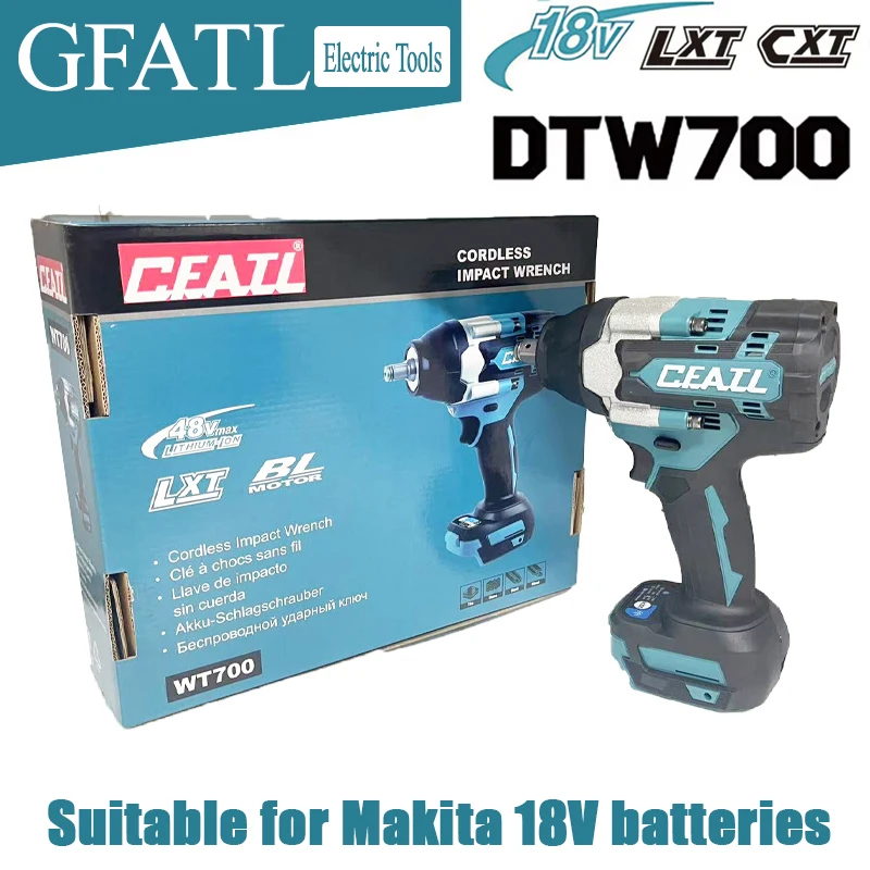 18V CEATL DTW700 Cordless Impact Wrench Brushless Motor 700 Nm Variable Speed Electric Wrench , for Makita 18V batteries
18V CEATL DTW700 Cordless Impact Wrench Brushless Motor 700 Nm Variable Speed Electric Wrench , for Makita 18V batteries
