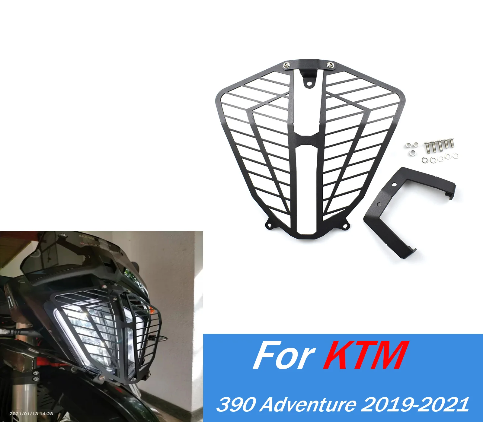 For 390Adv 790Adv 890Adv Headlight Protector Grille Guard Cover For KTM 390 790 ADV 2019-2023 Motorcycle Head Light Lamp Annex 
For 390Adv 790Adv 890Adv Headlight Protector Grille Guard Cover For KTM 390 790 ADV 2019-2023 Motorcycle Head Light Lamp Annex
